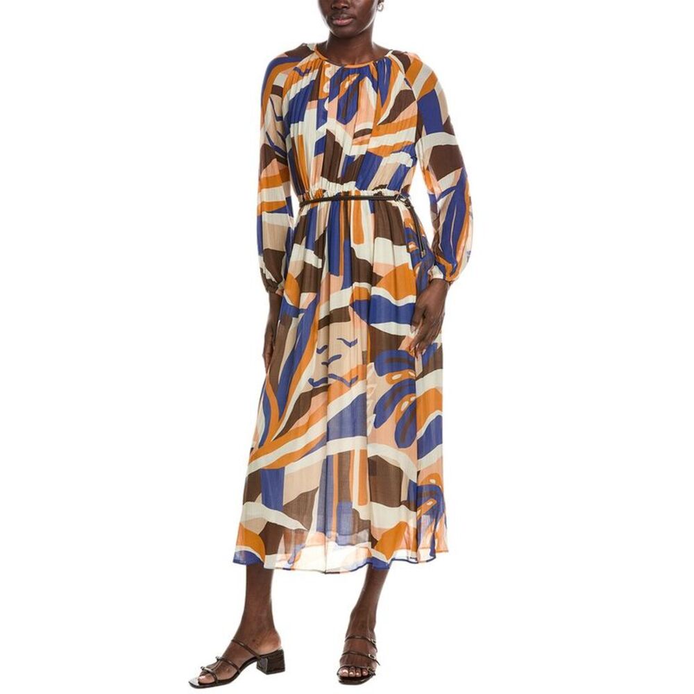 Marc Cain Womens  Printed Silk-Blend, Blue